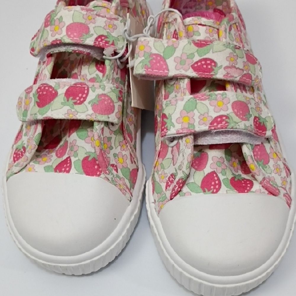 BUMBLE & BIRDIE Girl's Strawberry Print Velcro Sneakers - Pink White SIZE 12 NWT - Picture 8 of 8